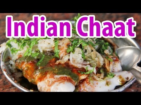 Indian Street Food Chaat at Kashi Chaat Bhandar in Varanasi, India