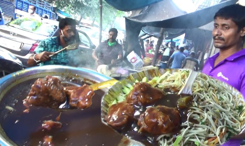 It's a Chinese Lunch Time in Kolkata | Veg Noodles with Chili Chicken @ 40 rs plate