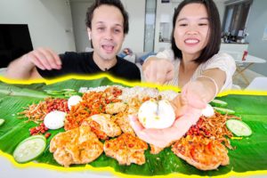 MALAYSIAN STREET FOOD!!! At HOME!!! (Nasi Lemak) The BEST Street Food in Malaysia!!!