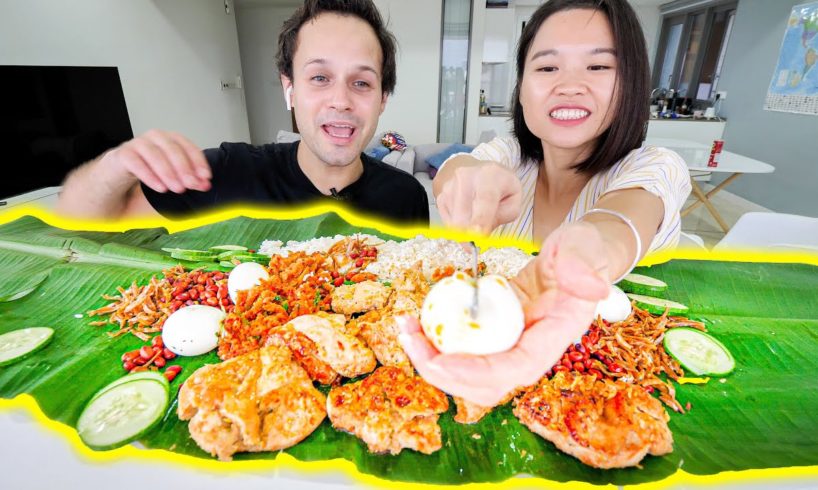 MALAYSIAN STREET FOOD!!! At HOME!!! (Nasi Lemak) The BEST Street Food in Malaysia!!!