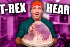 Massive DINO HEART!! Eating ONLY Animal Hearts for 24 Hours!! (Amazing Cooking Skills!!)