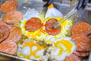 Most EXTREME Street Food in Asia - The MOST SLOPPY Street Burger in THE WORLD w/ BUTTER EGGS!!!
