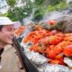 New England HUGE CLAMBAKE!! 298 Lobsters, Clams, Corn on Cabbage Island!!