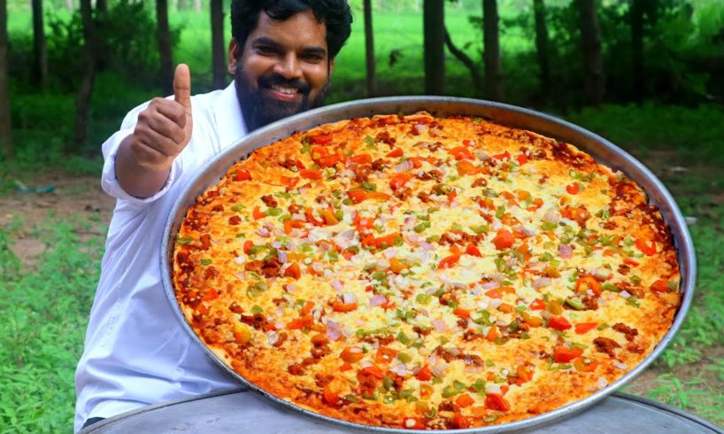 Pizza Recipe - कढ़ाई में बनाये बिना यीस्ट बिना ओवन सबसे आसान Tasty Pizza |Non veg Pizza | Nawabs