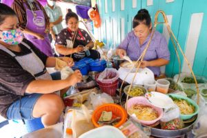 Rare Street Food for Breakfast - ICE CUBE RICE + Coconut Milk Noodles!!