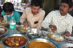 Roadside Street Food | Mangso Bhat ( Rice with Fish Mutton ) 90 Rs Plate | Indian Street Food