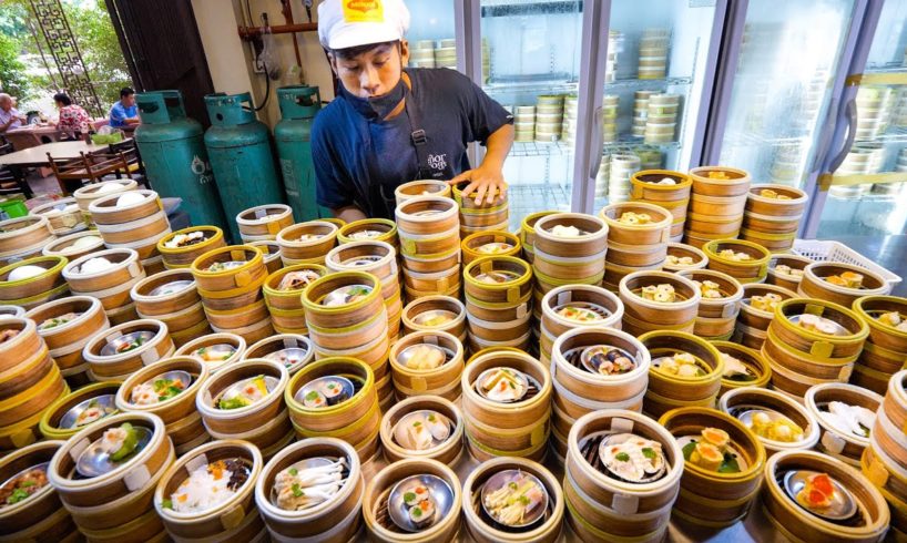 Street Food - DIM SUM SKYSCRAPER!! Market Eating Tour in Southeast Asia!