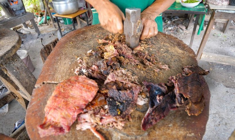 Street Food SLEDGE HAMMER BEEF!! ? Master Tenderizer! | Chiang Mai, Thailand!