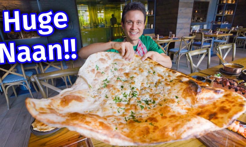Table Size Naan!! INDIAN FOOD - Giant Kebab Meal Cooked in the Tandoor!!