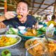 Thai Street Food - YELLOW STICKY RICE!! Best Curry Ever + Stuffed Roti! | Satun, Thailand