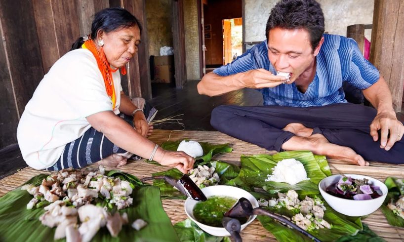 The Unseen LAWA PEOPLE FOOD!! | 20 Kilo Meat Salad w/ COOLEST AUNTY in the Mountains!