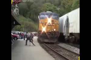 Train near miss compilation - heroic acts