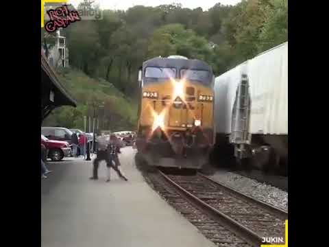 Train near miss compilation - heroic acts