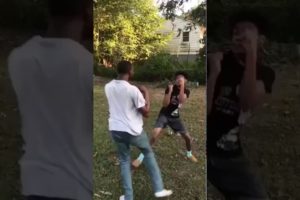 Two boys fighting in the hood #fight #hoodfight