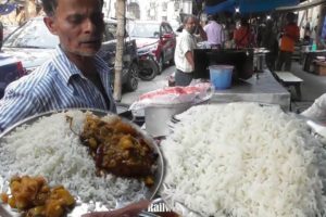 Veg Rice Thali 30 Rs & Fish Rice Thali 50 Rs | Cheap & Best Kolkata Street Food