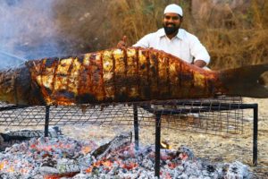 40 Kg Full Fish BBQ Recipe || Big Murrel Sea Fish Grill Recipe || Nawabs kitchen