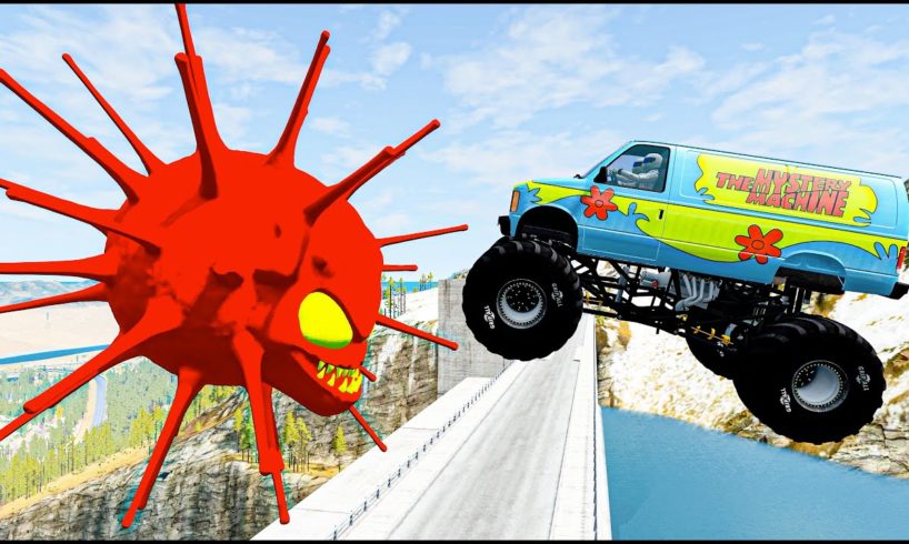 BeamNG Drive Vehicles Huge Ramp Jumps Over Giant Red Virus | Random Cars Crashes & Fails Compilation