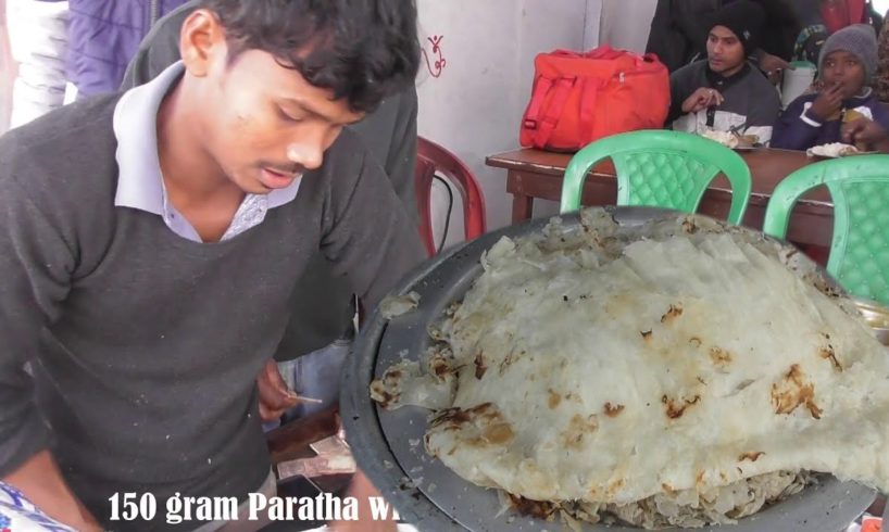 Beaten Paratha ( Petai Paratha ) 150 gram @ 25 rs plate - Soft & Tasty Street Breakfast in Digha