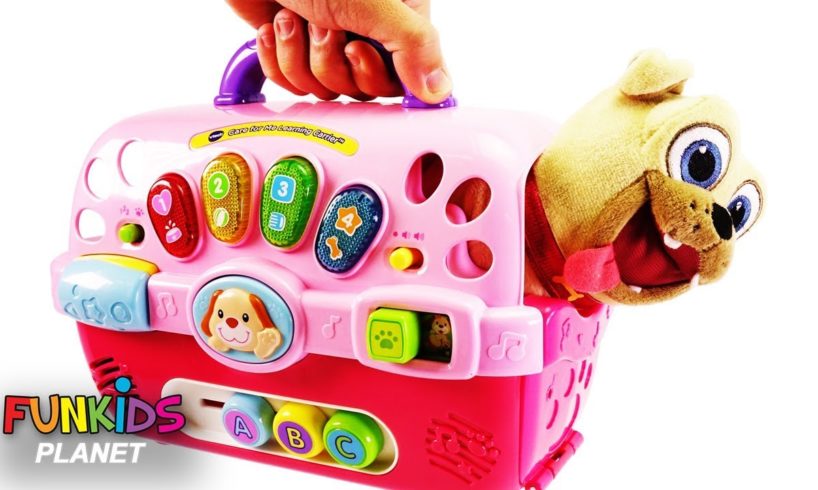 Learn Color Videos: Paw Patrol Skye, Chase & Marshall & Puppy Dog Pals Rolly Carriers Playset