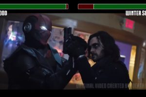 Red Hood vs. Winter Soldier fight WITH HEALTHBARS | HD | Death Battle