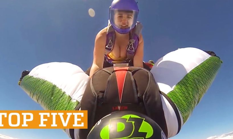 TOP FIVE: Wingsuit Rodeo, Juggling & Downhill MTB | PEOPLE ARE AWESOME 2016