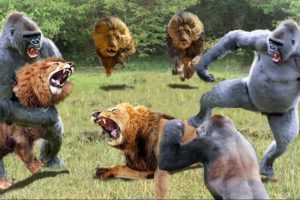 Top 100 Fights Of Wild Animals Caught On Camera: Gorilla, Lion, Baboon, Leopard, Hippo, Wild Dogs