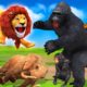 Giant Lion, Tiger Vs Giant Gorilla Animal Fight |Funny Monkey Gorilla Rescue Baby Elephant from Lion