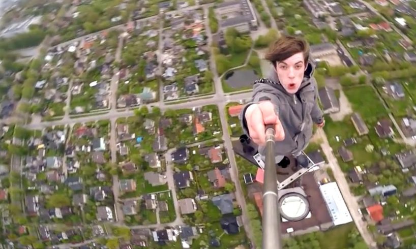 INSANE huge TV tower climb! (People are Awesome)