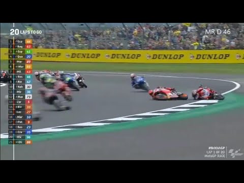 Marc Marquez & Jorge Martin Crash At First lap of #Britishgp Silverstone MotoGP 2021 Live race