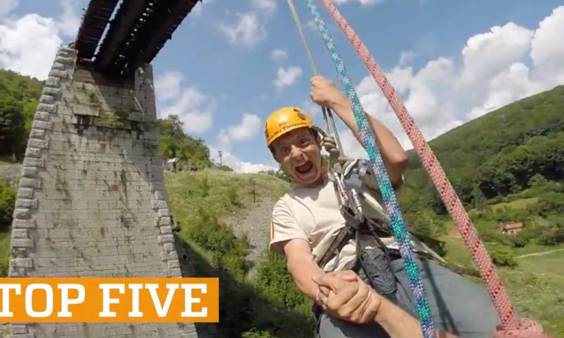 TOP FIVE: Rope Swing, Ice Climbing & Skiing | PEOPLE ARE AWESOME 2017