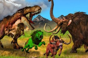 Zombie Lion Vs Mammoth Elephant Dinosaur Fight For Buffalo Animal Fights Epic Battle