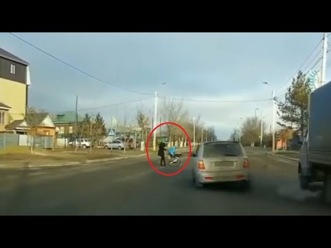 baby nearly kill on road || near death caught on cam