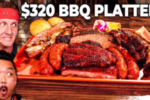 $14 TEXAS BBQ VS $320 TEXAS BBQ!! Vegan's Worst Nightmare!!