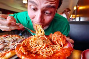 American Food Tour!! SPAGHETTI MEATBALLS + Best Seafood in Atlantic City! Anthony Bourdain (Day 2)