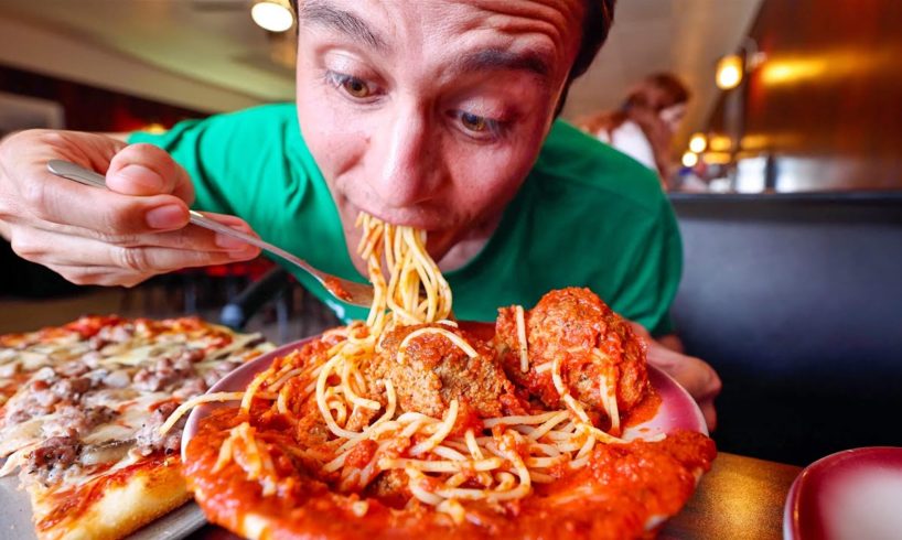 American Food Tour!! SPAGHETTI MEATBALLS + Best Seafood in Atlantic City! Anthony Bourdain (Day 2)