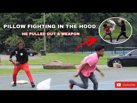 Pillow Fighting In The Hood *Almost got shot*!!!