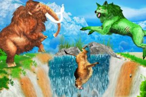 Woolly Mammoth Vs Giant Wolf Fight Buffalo Saved by Mammoth Elephant Animal Fights Epic Battle Video