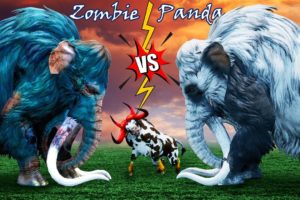 Zombie Mammoth Vs Panda Mammoth Cartoon Cow Maze Run Mammoth Elephant Animal Fights Epic Battle