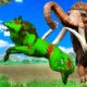 Zombie Wolf vs Woolly Mammoth Fight Funny Monkey Saved By Mammoth Elephant Giant Animal Fights Video