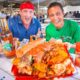 Giant 11 Pound SEAFOOD MOUNTAIN!! 🦀 Shrimp Tray + King Crab in Los Angeles w/ Sonny!!