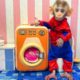 Little Monkey BobBob doing washing machine eat eggs ,fruit animals videos.