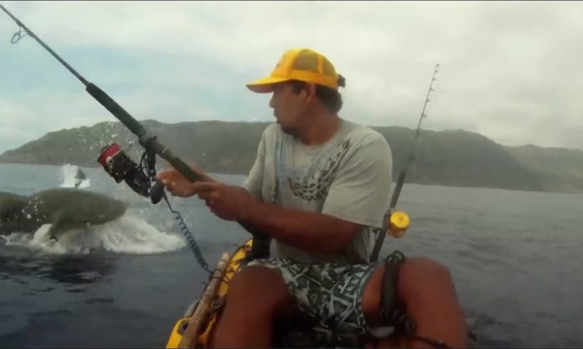 Scary Shark Encounter On Kayak Compilation Part2 !