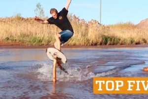 TOP FIVE: Extreme Rope Swing, Skimboarding & Flyboard | PEOPLE ARE AWESOME 2016