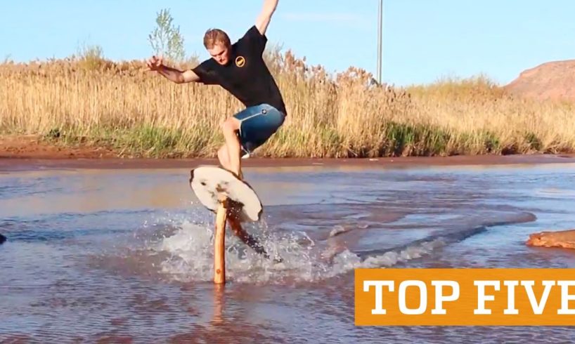 TOP FIVE: Extreme Rope Swing, Skimboarding & Flyboard | PEOPLE ARE AWESOME 2016