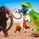 Woolly Mammoth Elephant vs Zombie Dinosaur Animal Fight | Mammoth Rescue Cow Family from Dinosaur