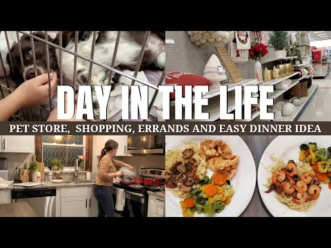 Busy Day in the life of mom | Super cute puppies 😍 Shop with me, easy dinner idea + Cook with us!