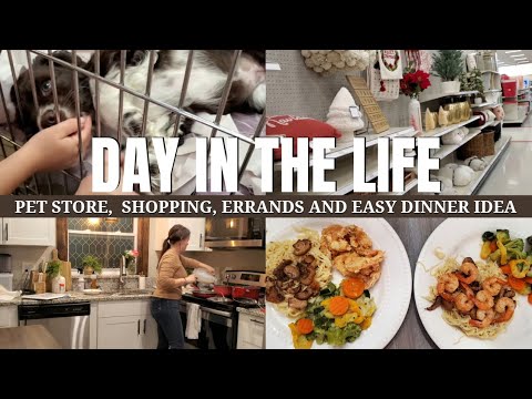 Busy Day in the life of mom | Super cute puppies ๐ Shop with me, easy dinner idea + Cook with us!
