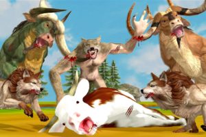 Gaint Wolf Vs Gaint Bull Saved Cartoon Cows Saved By Giant Bulls Giant Animal Fights Animal Revenge