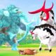 Giant Bulls vs Zombie Mammoth Fight Cartoon Cow Saved By Giant Bulls Giant Animal Fights Epic Battle