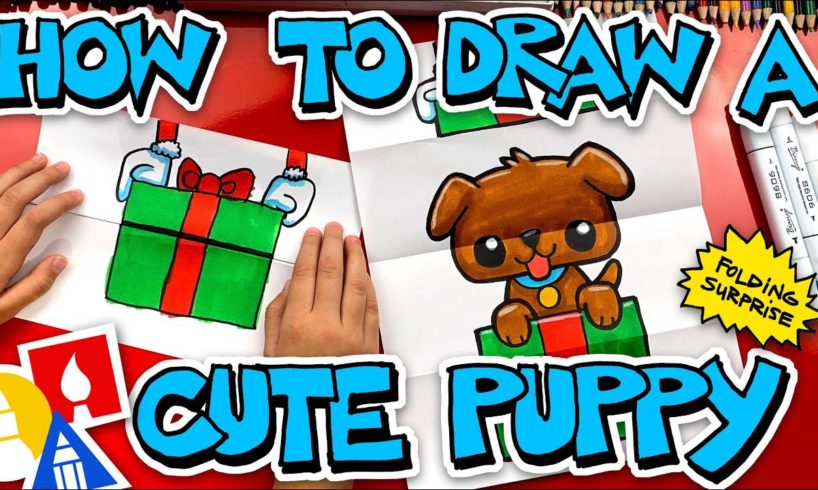 How To Draw A Puppy Present Folding Surprise